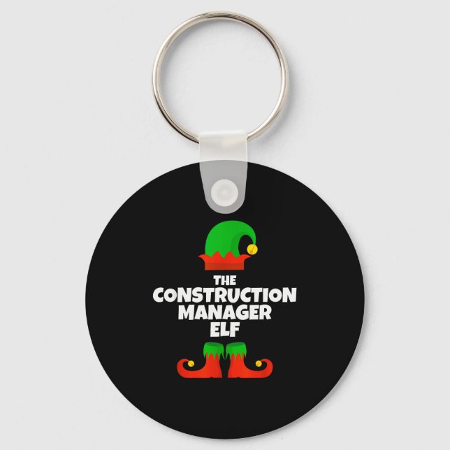 I'm The Construction Manager Elf Family Pajama Chr Keychain (Front)