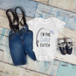 I'm the Cutest Catch Funny Fishing Baby Bodysuit<br><div class="desc">I'm the CUTEST catch! Features fishing pole and cute fish.  Text and fish are both in baby blue.</div>