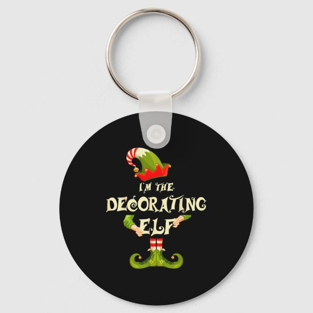 I'm The Decorating Elf Shirt Women Christmas Pajam Keychain (Front)