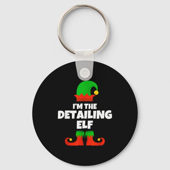 I'm The Detailing Elf Family Pajama Christmas Deta Keychain (Front)
