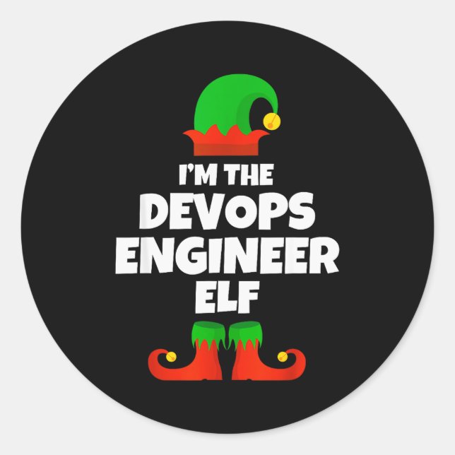 I'm The Devops Engineer Elf Family Pajama Christma Classic Round Sticker (Front)