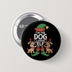 I'm The Dog Lover Elf Matching Christmas Pet Owner 2 Inch Round Button