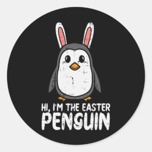 Im The Easter Penguin Cute Bunny Ears Women Boys G Classic Round Sticker