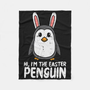 Im The Easter Penguin Cute Bunny Ears Women Boys G Fleece Blanket