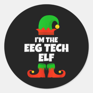 I'm The Eeg Tech Elf Family Pajama Christmas Funny Classic Round Sticker