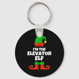 I'm The Elevator Elf Family Pajama Christmas Funny Keychain