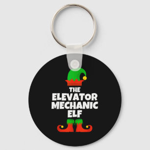 I'm The Elevator Mechanic Elf Family Pajama Christ Keychain