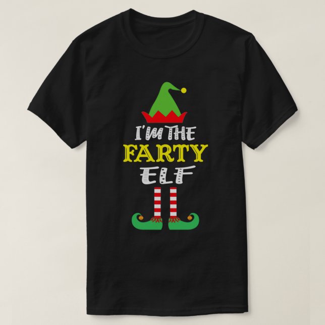 I'm The Farty Elf Matching Family Group Christmas  T-Shirt (Design Front)