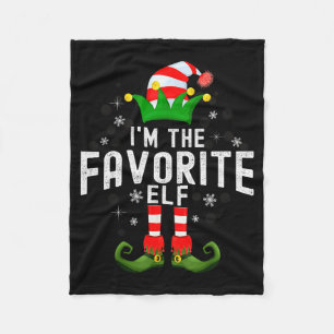 I'm The Favorite Elf Christmas Family Pjs Costume Fleece Blanket