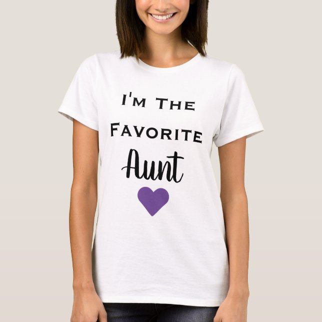 I'm The Favourite Aunt in Black & Purple Shirt (Front)