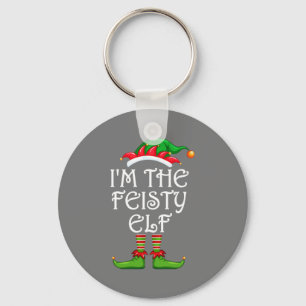 I'm The Feisty Elf Matching Family Group Christmas Keychain