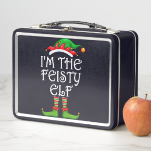 I'm The Feisty Elf Matching Family Group Christmas Metal Lunch Box