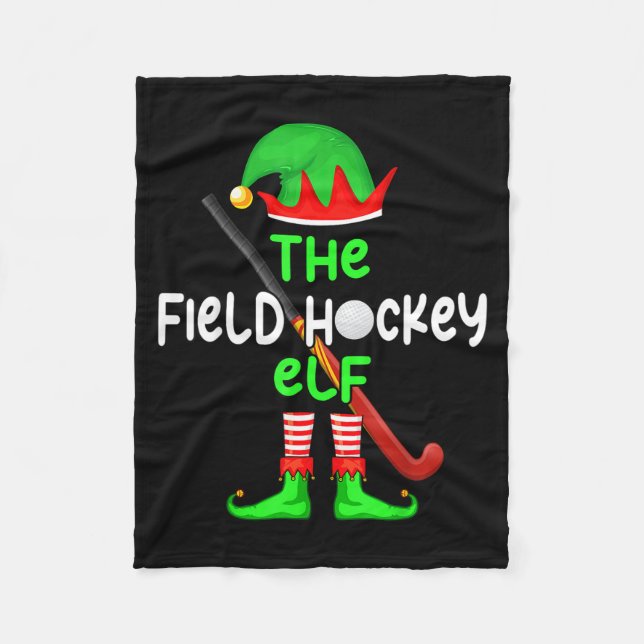 I'm The Field Hockey Elf Christmas Family Matching Fleece Blanket (Front)