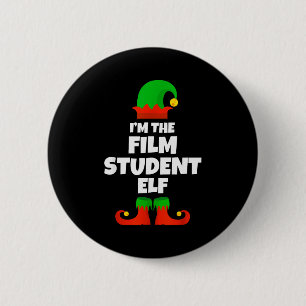 I'm The Film Student Elf Family Pajama Christmas F 2 Inch Round Button