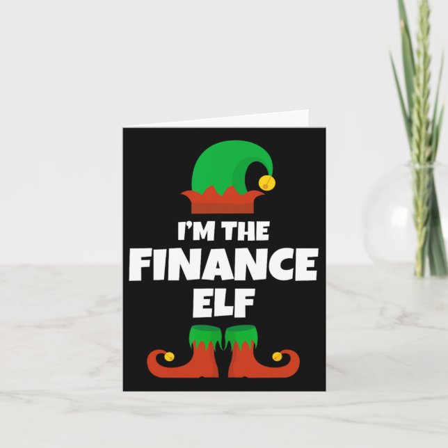 I'm The Finance Elf Family Pajama Christmas Funny  Card (Front)