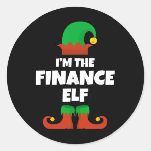 I'm The Finance Elf Family Pajama Christmas Funny  Classic Round Sticker