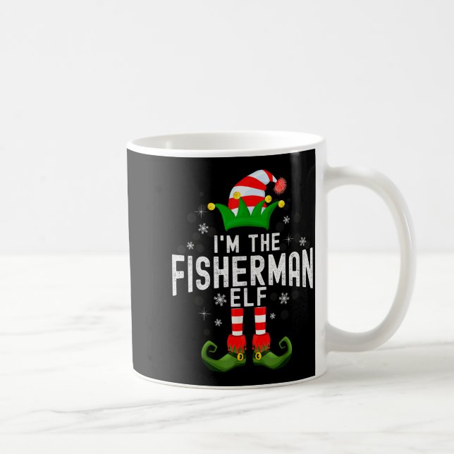 I'm The Fisherman Elf Christmas Family Pjs Costume Coffee Mug (Right)