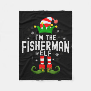 I'm The Fisherman Elf Christmas Family Pjs Costume Fleece Blanket
