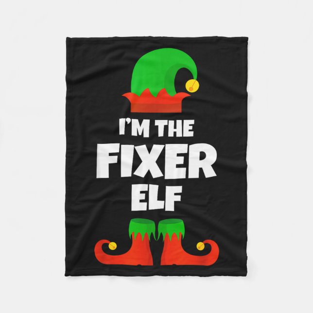 I'm The Fixer Elf Family Pajama Christmas Funny Fi Fleece Blanket (Front)