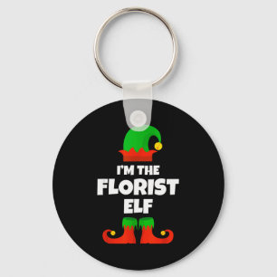 I'm The Florist Elf Family Pajama Christmas Floral Keychain