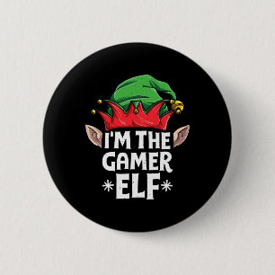 I'm The Gamer Elf Christmas Family Matching Pajama 2 Inch Round Button