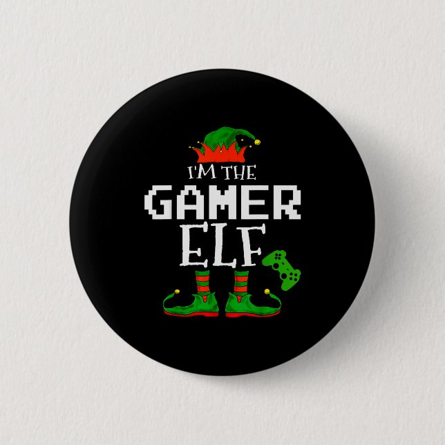 I'm The Gamer Elf Family Matching Gaming Christmas 2 Inch Round Button (Front)
