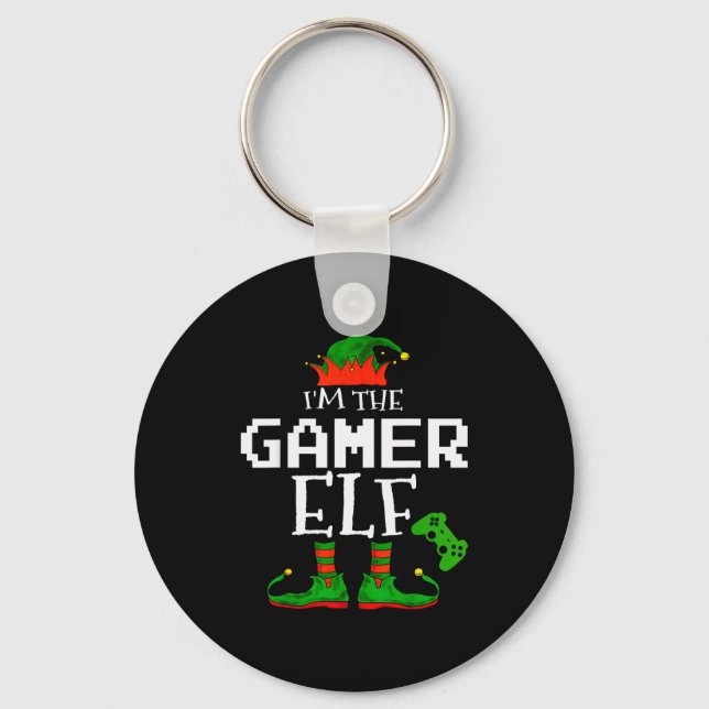 I'm The Gamer Elf Family Matching Gaming Christmas Keychain (Front)