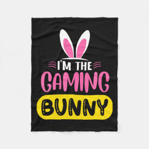 Im The Gaming Bunny Rabbit Ears Egg Funny Easter T Fleece Blanket