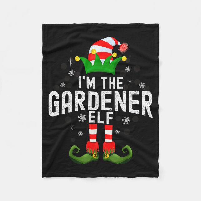 I'm The Gardener Elf Christmas Family Pjs Costume  Fleece Blanket (Front)