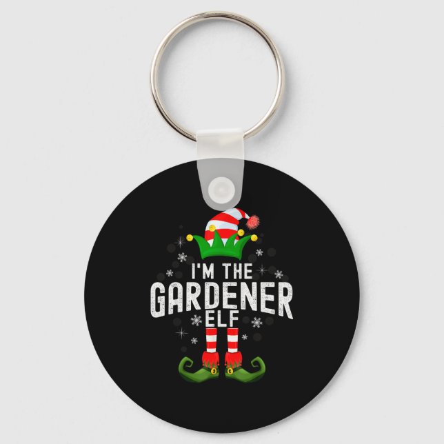 I'm The Gardener Elf Christmas Family Pjs Costume  Keychain (Front)