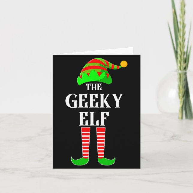 I'm The Geeky Elf Family Matching Costume Christma Card (Front)
