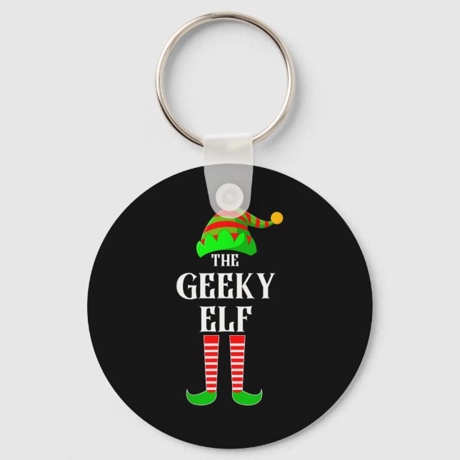 I'm The Geeky Elf Family Matching Costume Christma Keychain (Front)