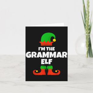 I'm The Grammar Elf Family Pajama Christmas Englie Card