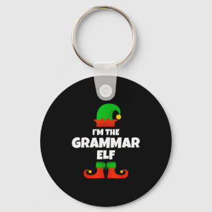 I'm The Grammar Elf Family Pajama Christmas Englie Keychain