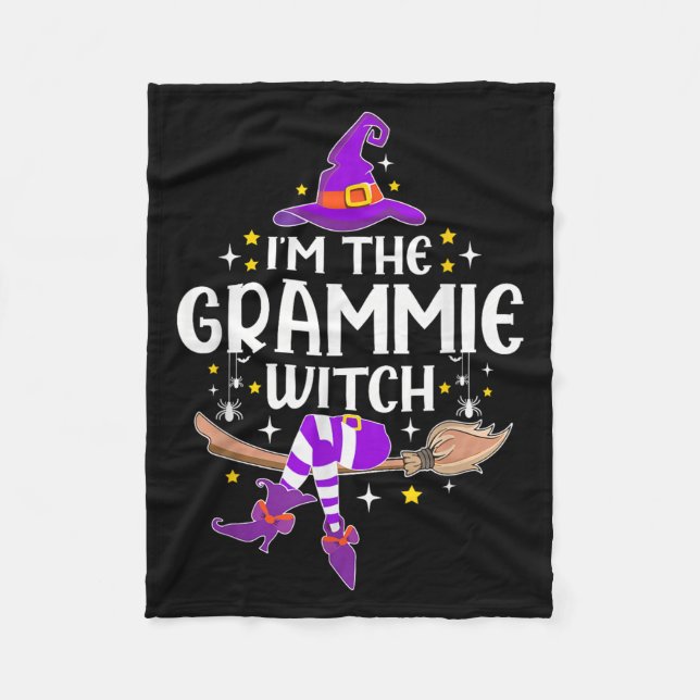 Im The Grammie Witch Halloween Matching Group Cost Fleece Blanket (Front)