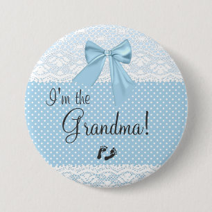 I'm The Grandma Blue Lace 3 Inch Round Button