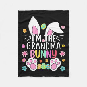 I'm The Grandma Bunny Cute Easter Rabbit Ears Gigi Fleece Blanket