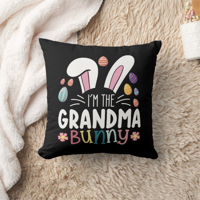 I'm The Grandma Bunny Easter Family Matching Throw Pillow (Blanket)