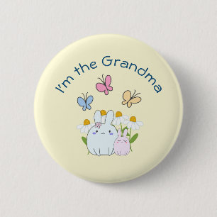 I'm the Grandma Cute Bunnies 2 Inch Round Button