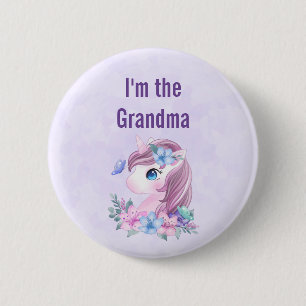 I'm the Grandma Cute & Magical Baby Unicorn 2 Inch Round Button