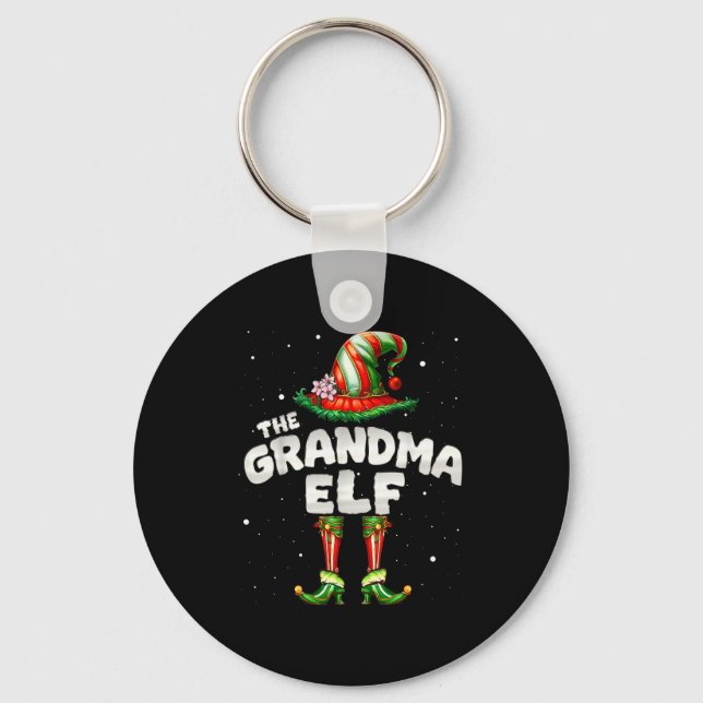 I'm The Grandma Elf Family Matching Group Christma Keychain (Front)