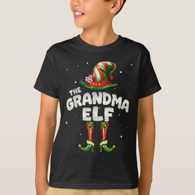 I'm The Grandma Elf Family Matching Group Christma T-Shirt (Front)