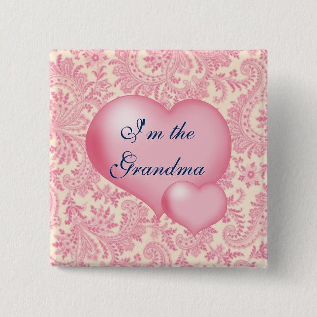 Im the Grandma Pink 2 Inch Square Button (Front)