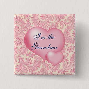 Im the Grandma Pink 2 Inch Square Button