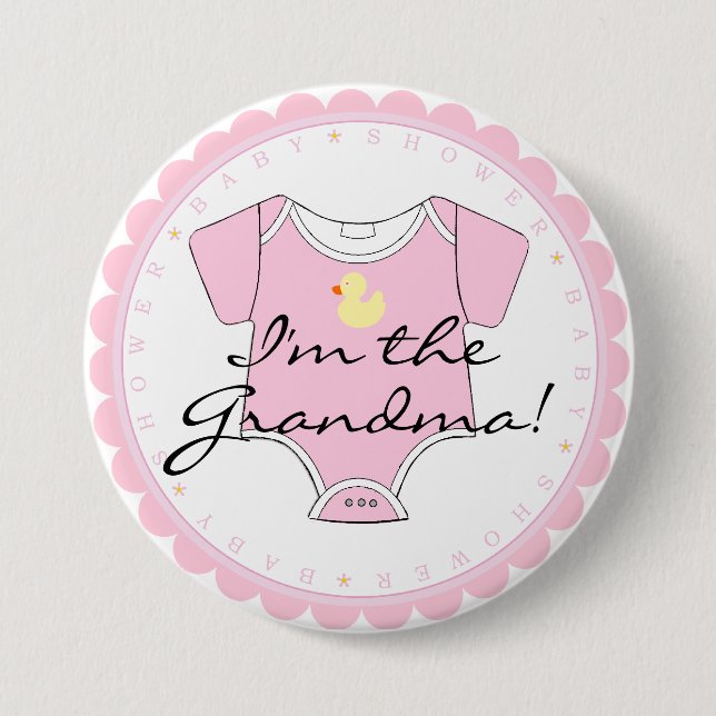 I'm The Grandma Pink Rubber Duck 3 Inch Round Button (Front)