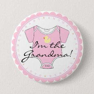 I'm The Grandma Pink Rubber Duck 3 Inch Round Button