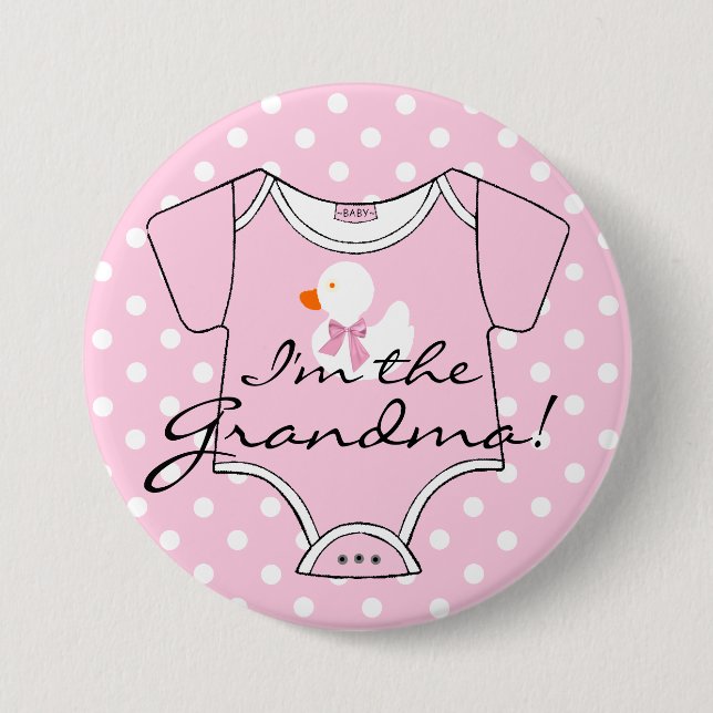 I'm The Grandma Pink With Rubber Duck 3 Inch Round Button (Front)