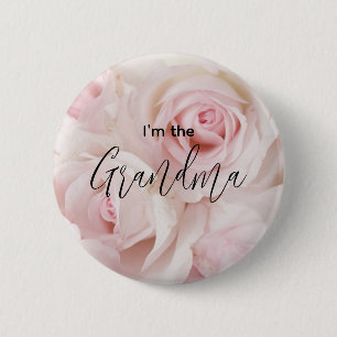 I'm the Grandma Vintage Pink Roses Elegant Bouquet 2 Inch Round Button