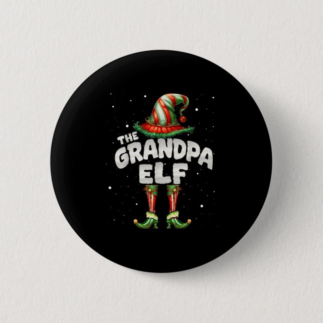 I'm The Grandpa Elf Family Matching Group Christma 2 Inch Round Button (Front)