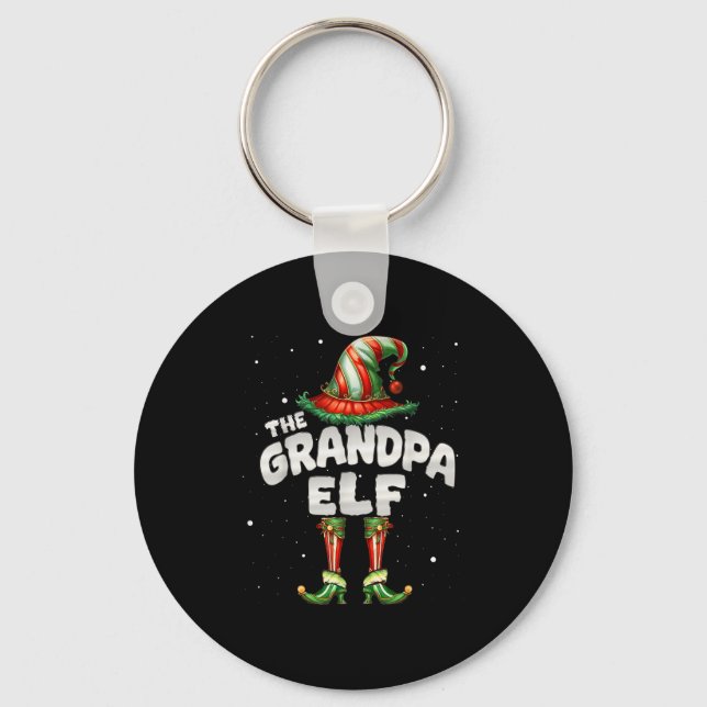 I'm The Grandpa Elf Family Matching Group Christma Keychain (Front)